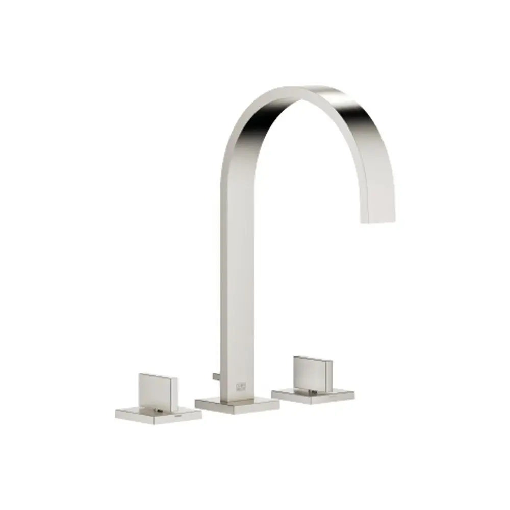 Dornbracht-MEM-Waschtisch-Dreilochbatterie-mit Ablaufgarnitur-Ausladung 200mm-platin gebürstet, 20715782-06 Galeriebild 1